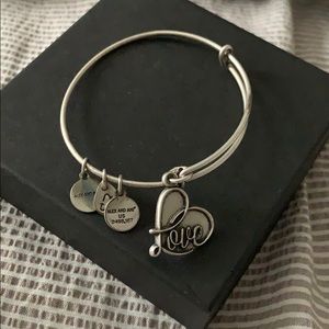 alex and ani silver love charm bracelet